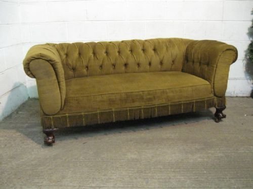 Lovely Antique Victorian Chesterfield Drop Arm Sofa C1880 Wdb200/3.12