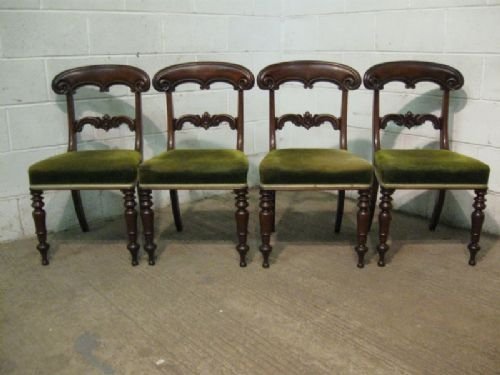 Set Four Antique William 1v Mahogany Dining Chairs C1820 Wdb4175/6.12