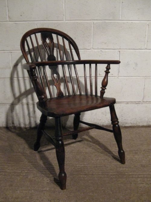 Antique Early Victorian Country Oak & Elm Windsor Chair C1850 Wdb150/7.12