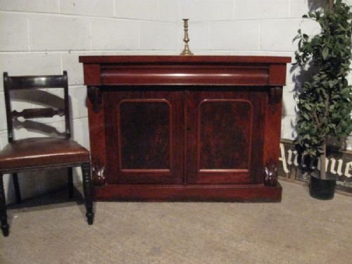 fig 1. ANTIQUE VICTORIAN FLAMED MAHOGANY CHIFFONIER SIDEBOARD C1850 EWDB120/10.12