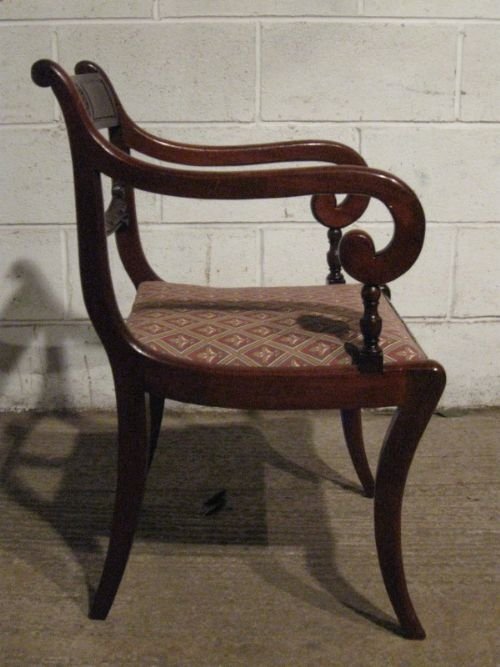 Antique Regency Mahogany Side Elbow Desk Chair C1800 Ewdb55/11.12