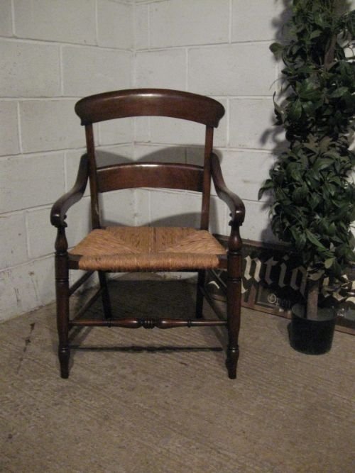 fig 1. SUPERB ANTIQUE GEORGIAN COUNTRY OAK ELBOW DESK CHAIR C1780 EWDB60/11.12