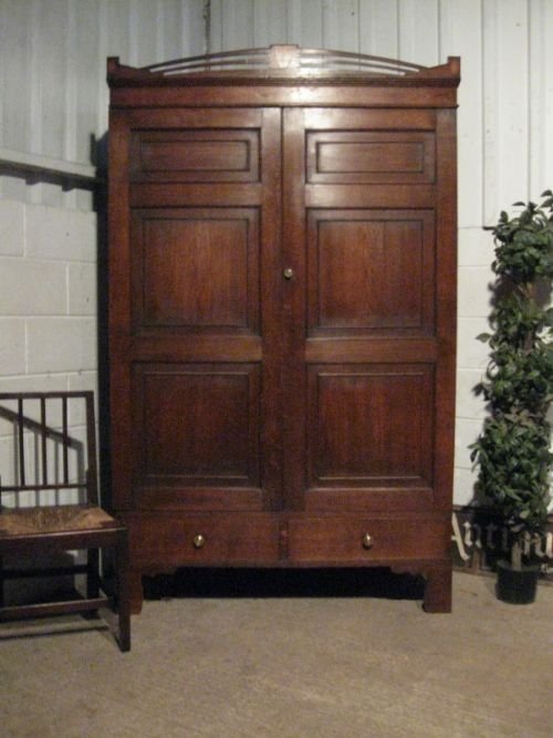 fig 1. ANTIQUE REGENCY OAK DOUBLE WARDROBE ARMOIRE C1800 WDB280/17.12