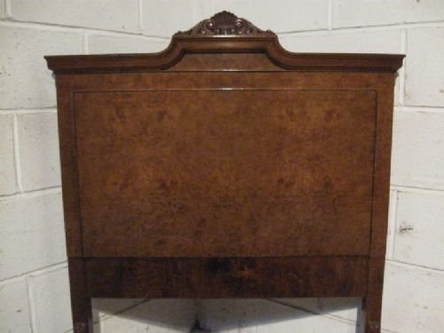 fig 1. LOVELY PAIR ANTIQUE BURR WALNUT SINGLE BEDSTEADS C1900 WDB80/18.12