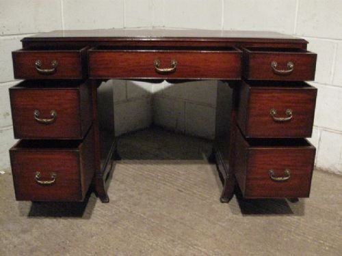 fig 1. ANTIQUE EDWARDIAN MAHOGANY TWIN PEDASTAL DESK C1900 E21.12WDB90/18.12