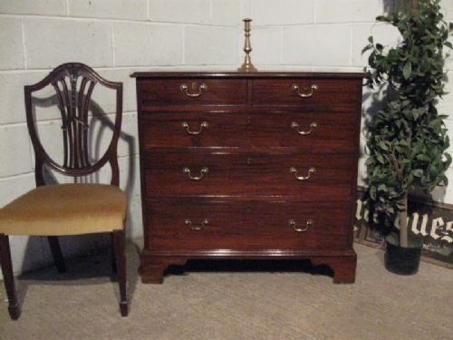fig 1. ANTIQUE REGENCY MAHOGANY CHEST OF DRAWERS C1800 E28.12F150/18.12