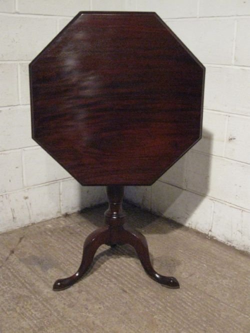 Antique Georgian Mahogany Hexagonal Tilt Top Table C1780 E28.12wdb110/18.12