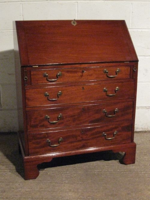 Superb Antique Edwardian Georgian Style Small Mahogany Bureau Desk C1900 E28.12wdb130/18.12