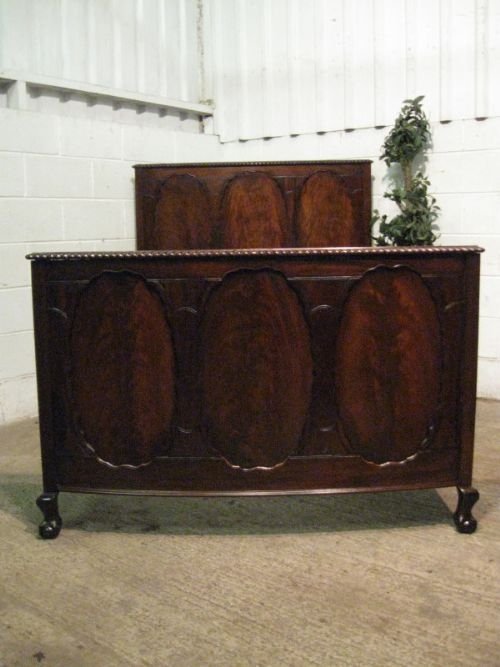 Gorgeous Antique Edwardian Flamed Mahogany Double Bedstead C1900 Jm130/5.11