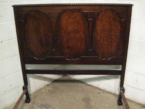 fig 1. GORGEOUS ANTIQUE EDWARDIAN FLAMED MAHOGANY DOUBLE BEDSTEAD C1900 JM130/5.11