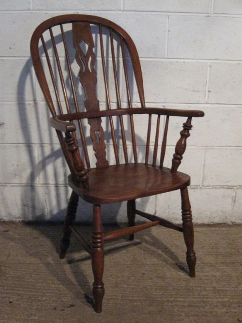 Antique Victorian Oak & Elm High Back Windsor Chair C1850 Wdb150/5.1