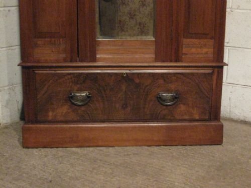fig 1. ANTIQUE ART NOUVEAU MAHOGANY & WALNUT SINGLE WARDROBE C1890 WDB60/14.1