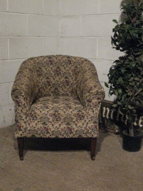 fig 1. LOVELT ANTIQUE EDWARDIAN TUB ARMCHAIR C1890 E18.1/WDB25/19.1