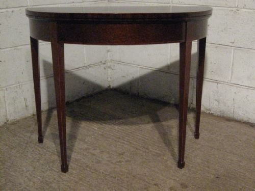 Antique Regency Mahogany Demi Lune Fold Over Games Table C1800 Wdb190/21.1