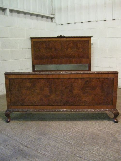 Antique Edwardian Burr Walnut Double Bed C1900 E.25.wdb40/22.1