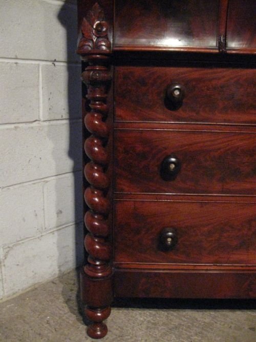 fig 1. STUNNING VICTORIAN FLAMED MAHOGANY SCOTCH CHEST OF DRAWERS C1860