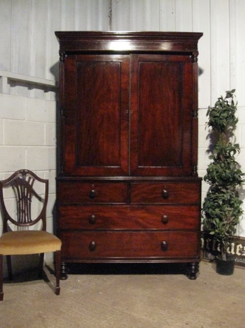 Superb Antique William 1v Mahogany Wardrobe Press on Chest C1820 Wdb370/24.1