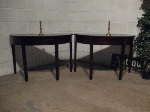 Pair Antique Georgian Mahogany Demi Lune Side Tables C1780 Wdb170/25.1