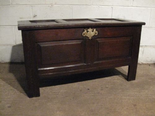 Antique Charles 11 Restoration Small Oak Coffer Chest C1680 Wdb250/25.1