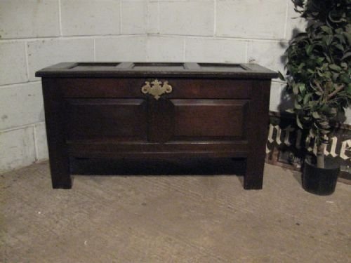 fig 1. ANTIQUE CHARLES 11 RESTORATION SMALL OAK COFFER CHEST C1680 WDB250/25.1