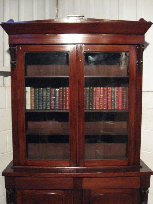 fig 1. ANTIQUE LATE VICTORIAN MAHOGANY LIBRARY BOOKCASE C1890 E.25.1WDB190/24.1