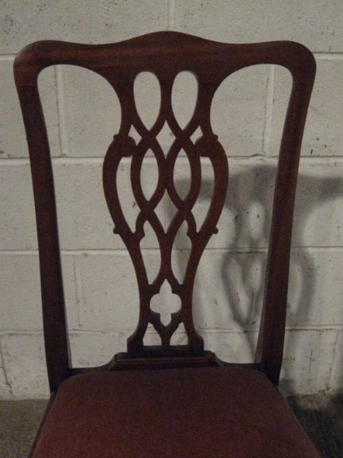fig 1. SET FOUR ANTIQUE VICTORIAN CHIPPENDALE MAHOGANY DINING CHAIRS C1880 E25.1WDB40/24.1