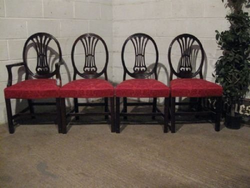 Superb Set Four Antique Early Victorian Hepplewhite Mahogany Dining Chairs C1840 Wdb150/27.1