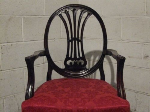 fig 1. SUPERB SET FOUR ANTIQUE EARLY VICTORIAN HEPPLEWHITE MAHOGANY DINING CHAIRS C1840 WDB150/27.1