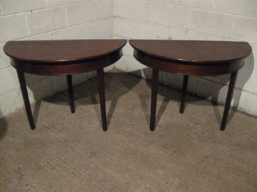 Antique Georgian Mahogany Demi Lune Side Tables / Dining Table C1780 Wdpcomm29.1.