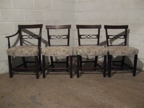 Set Four Antique Regency Mahogany Dining Chairs C1800 Wdb130/29.1