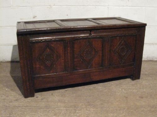 Antique Charles 11  Country Oak Coffer Chest C1680 Wdb180/2.1