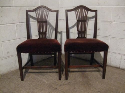 Pair Antique Georgian Mahogany Side Chairs C1780 Wdb4236/3.2