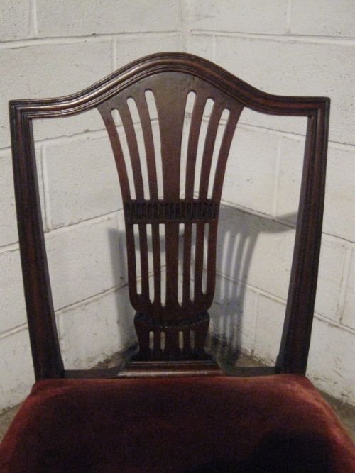 fig 1. PAIR ANTIQUE GEORGIAN MAHOGANY SIDE CHAIRS C1780 WDb4236/3.2