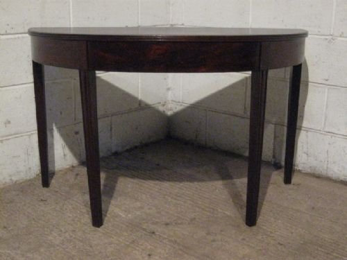 fig 1. PAIR ANTIQUE GEORGIAN MAHOGANY DEMI LUNE SIDE TABLES C1780 WDB170/3.2
