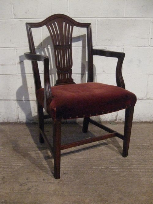 Antique Georgian Mahogany Side Desk Chair C1780 Wdb70/3.2