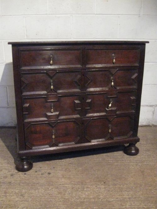 Antique Georgian Oak Geometric Chest of Drawers C1780 Wdb300/9.2