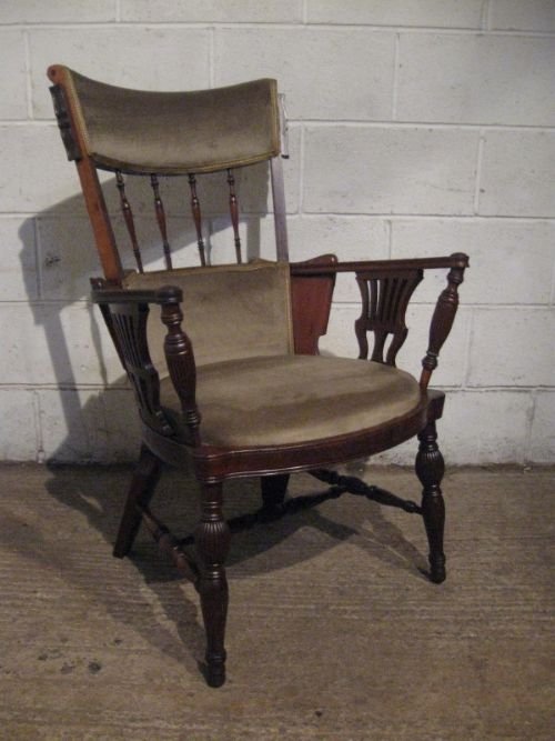 Antique Mahogany Arts & Crafts Tub Arm Chair C1900 Wdp4644/9.2