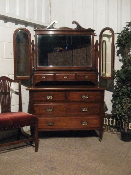 Antique Art Nouveau Mahogany Dressing Table Chest C1890 Wdp85/9.2
