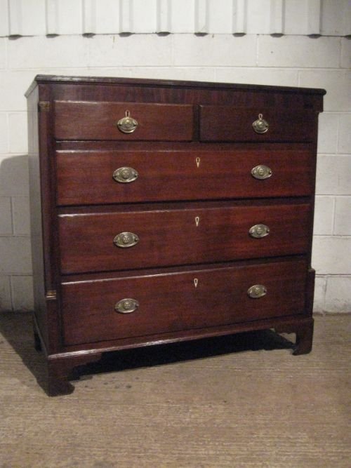Antique Georgian Oak & Mahogany Chest of Drawers C1780 Wdb4454/9.2