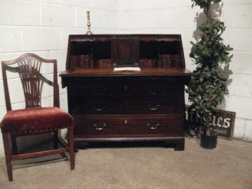 Antique Georgian Mahogany Bureau Desk with Secret Compartments C1780 Wdb350/14.2