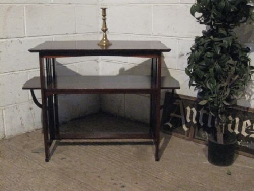 Antique Libertys Arts & Crafts Mahogany Inlaid Side Table with Stylised Lillies C1890 Wdp4412/15.2