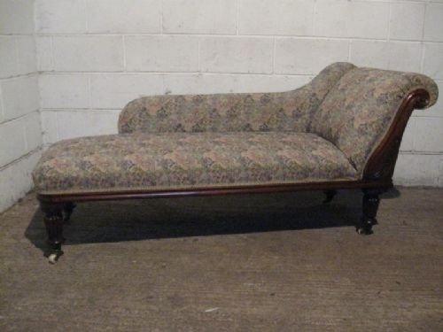 Antique William 1v Scroll Arm Full Reupholstered Mahogany Chaise Long Sofa C1820 Wdb230/20.2