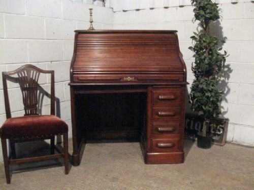 Antique Victorian Mahogany Roll Top Tambor Desk C1880 Wdb190/21.2