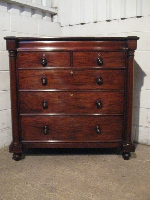 Lovely Antique Victorian Mahogany Scotch Chest of Drawers C1860 Wdb220/21.2