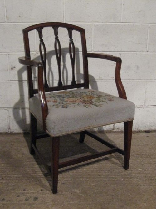 Antique Regency Mahogany Elbow Desk Chair C1800 Wdb80/21.2