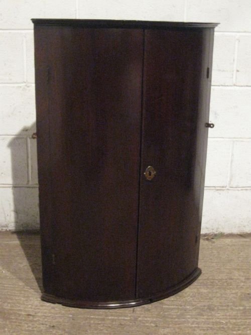 Antique Georgian Cuban Mahogany Barrel Fronted Corner Cabinet C1780 Wdb130/21.2
