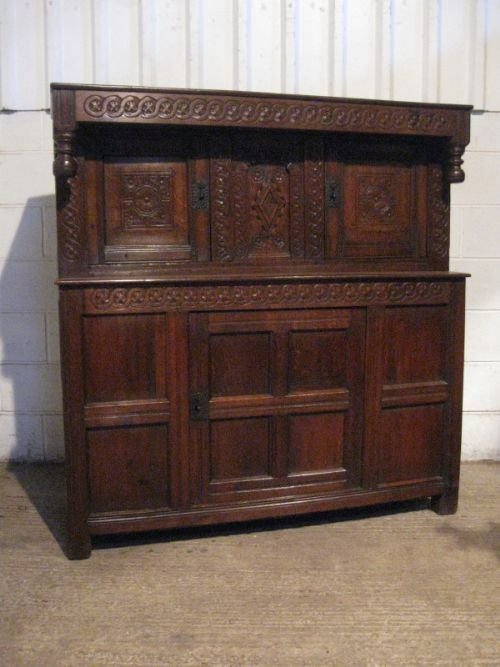 Antique Georgian Oak Court Cupboard Press C1740 Wdb360/3.3