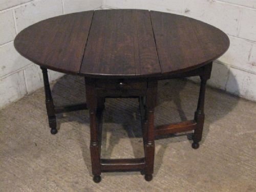 Lovely Antique Georgian Country Oak Pegged Drop Leaf Dining Table C1720 Wdb85/3.4