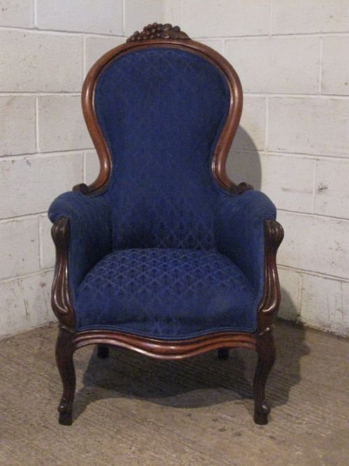 Superb Antique French Victorian Oak Spoon Back Library Salon Chair C1860 Wdb150/4.3