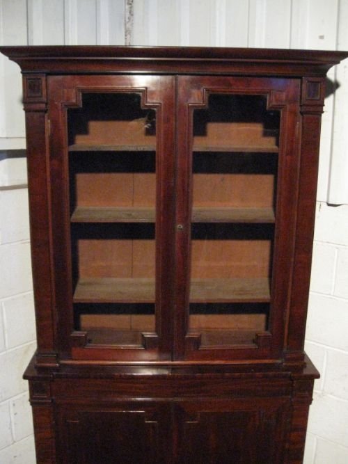 fig 1. ANTIQUE WILLIAM 1V MAHOGANY LIBRARY BOOKCASE C1820 WDB350/4.3